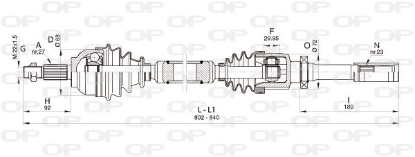 OPEN PARTS Vetoakseli DRS6353.00